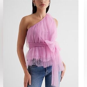 Express Pink Tulle Top